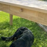 Farmhouse table in natural raw solid oak
