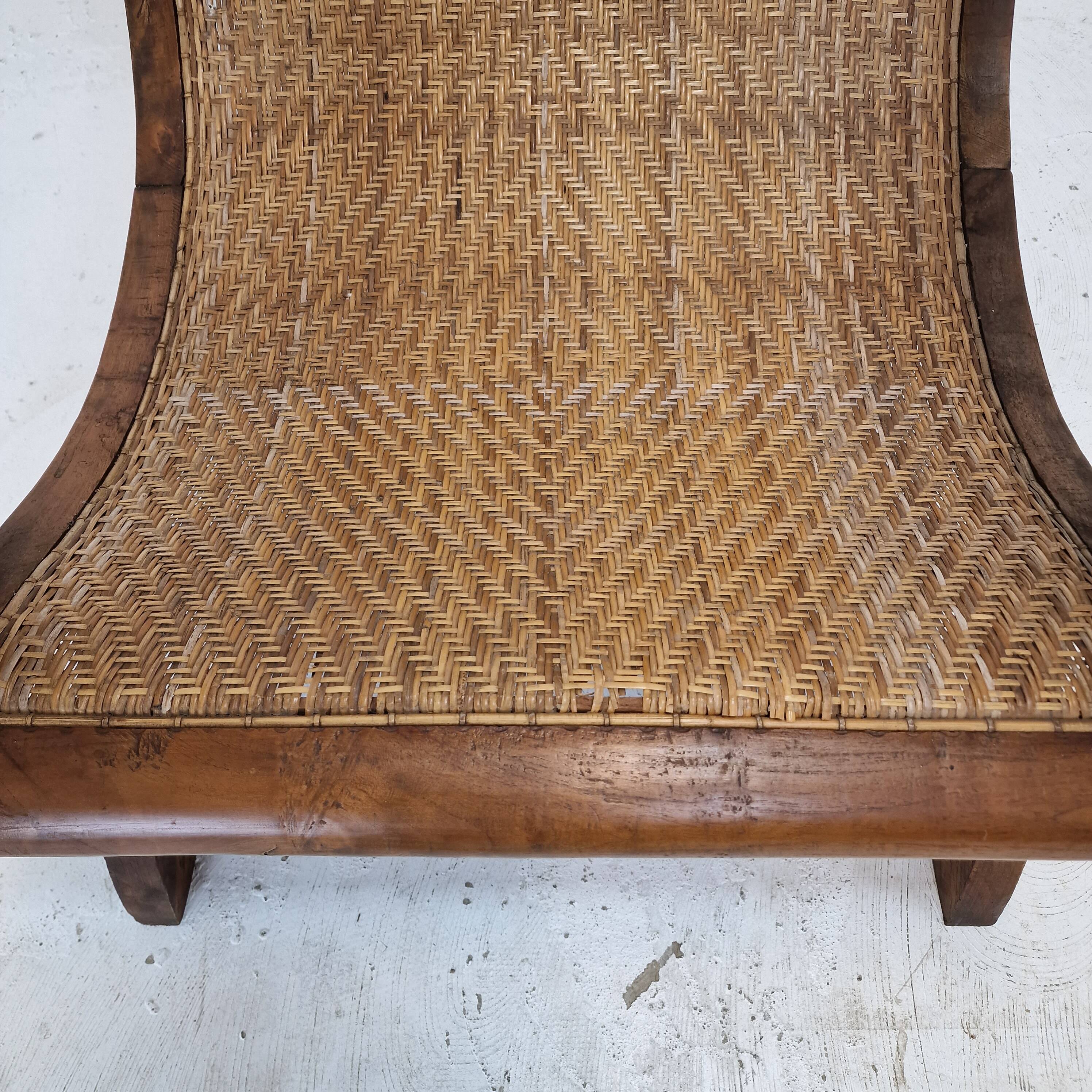 Colonial Style Carved Caned Plantation Chair
