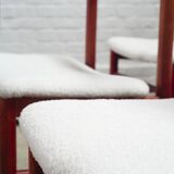 6x red stained beech dining chairs "Model 250" by Farstrup Denmark, 1960's