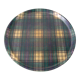 Serving tray round fiberglass 1960s/70s scottish décor tartan