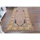 1970s Turkish Oushak Handmade Wool Cotton Pink Area Rug 108x225
