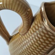 Corn cob slipware jug – gilded highlights