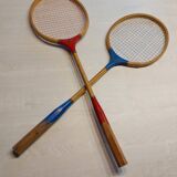 Vintage wooden badminton rackets