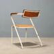 Vintage chair in enamelled metal and wood, Italian design, 1960s.