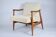 Restored scandinavian armchair "Kedzior", 1960s, cream Cord, teak