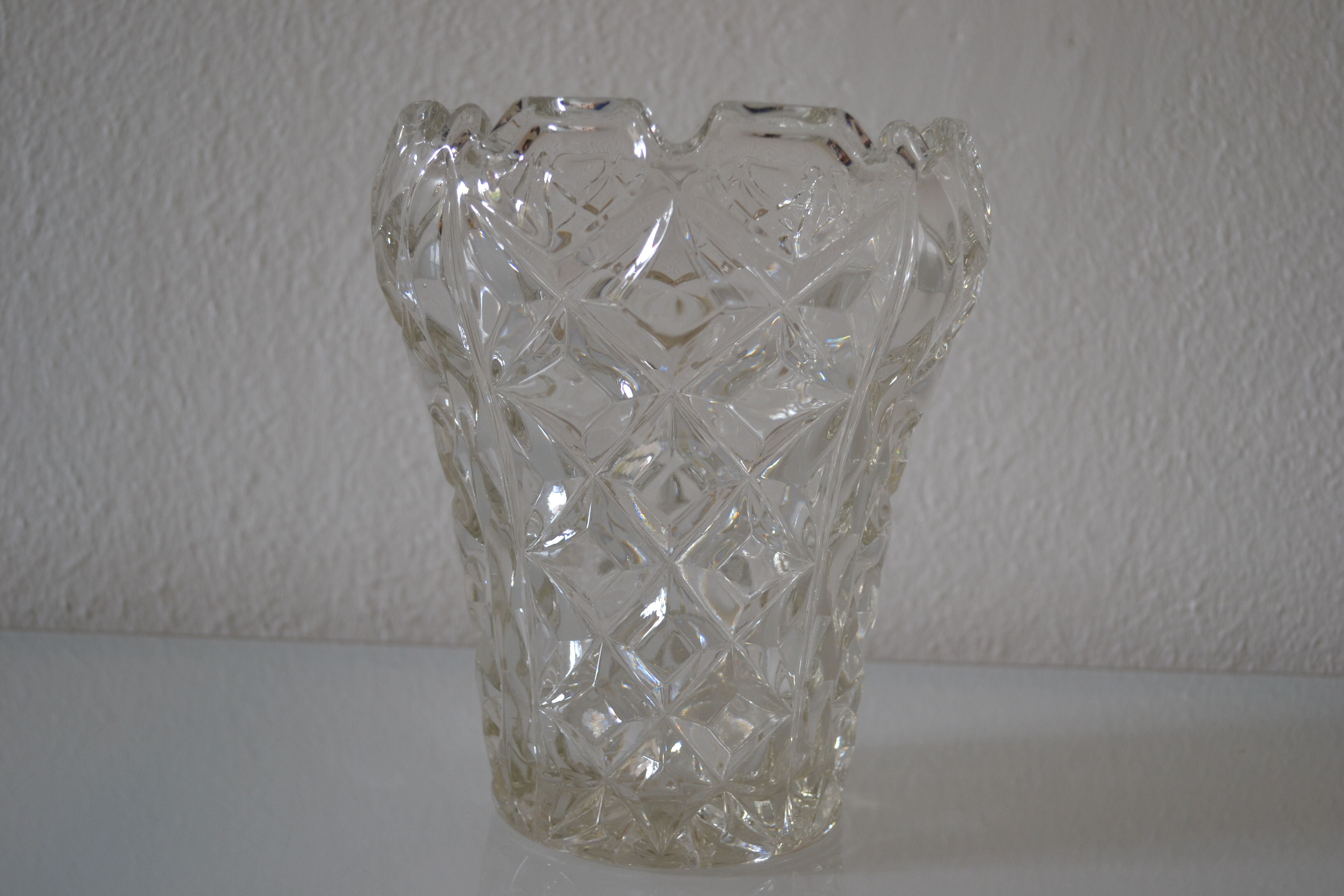 Vase vintage crystal mold czechoslovakia years 50
