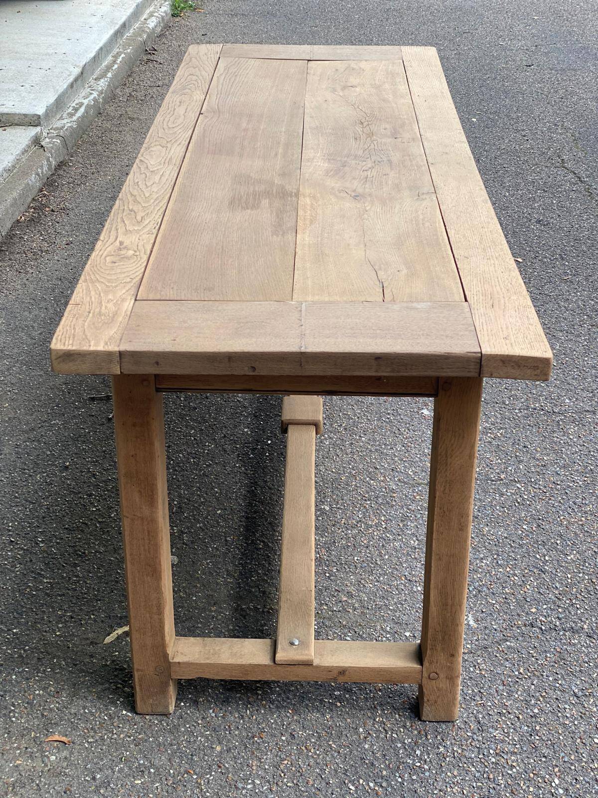 18th century farmhouse dining table renovated in solid oak 200cm