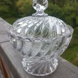 Sucrier en cristal de Baccarat modèle bambou signé