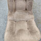 Set of 4 70s velvet bucket chairs