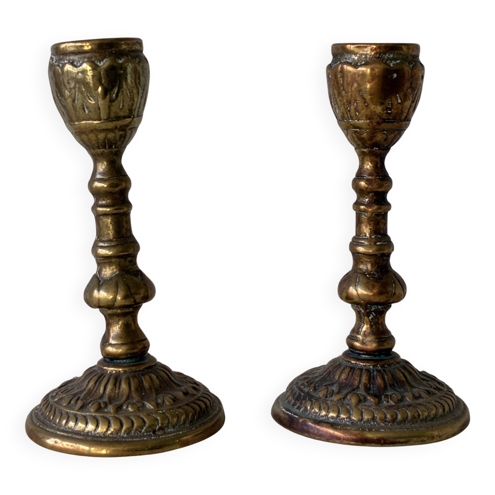 Pair of bronze candlesticks