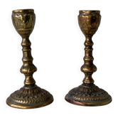 Paire de bougeoirs en bronze