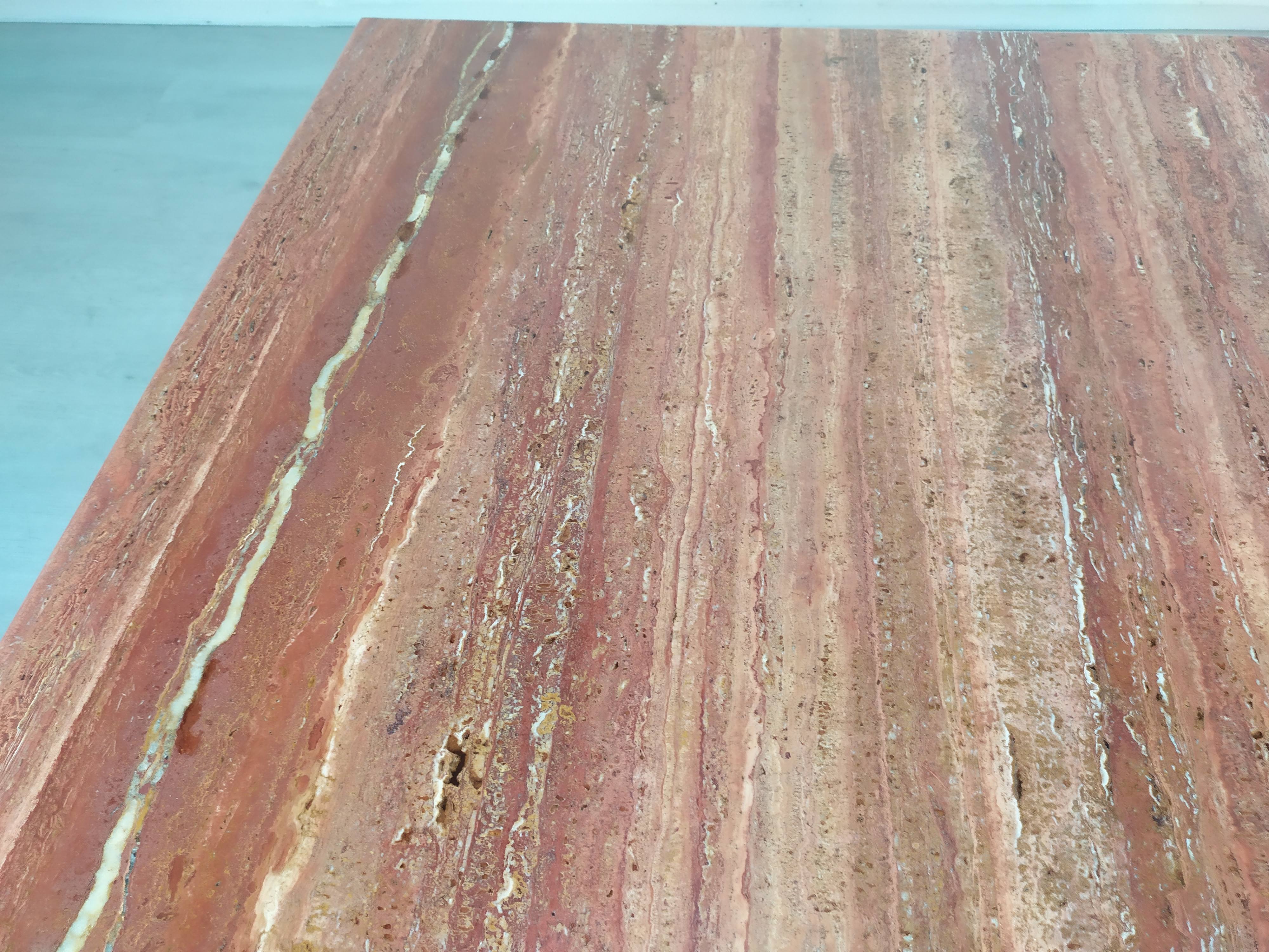 Travertine coffee table red design