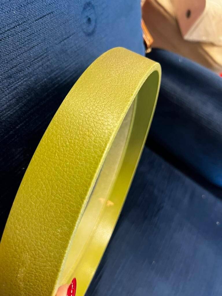 Miroir mural rond vintage vert citron