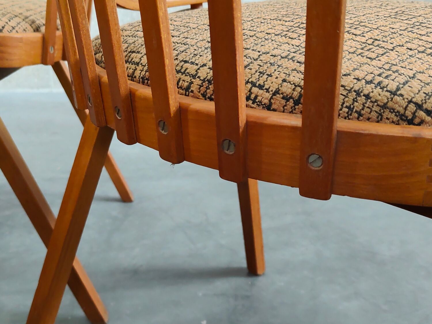 Set of 4 fabric chairs by Ton Bystrice 1960