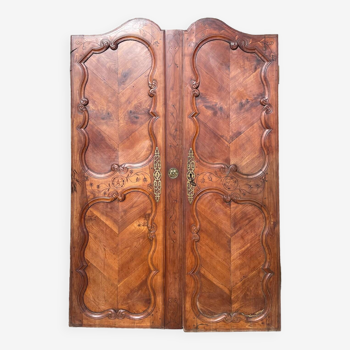Magnifique paire de portes en Noyer d’époque XIXeme siècle