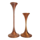 2 Danish solid brass trumpet candlesticks