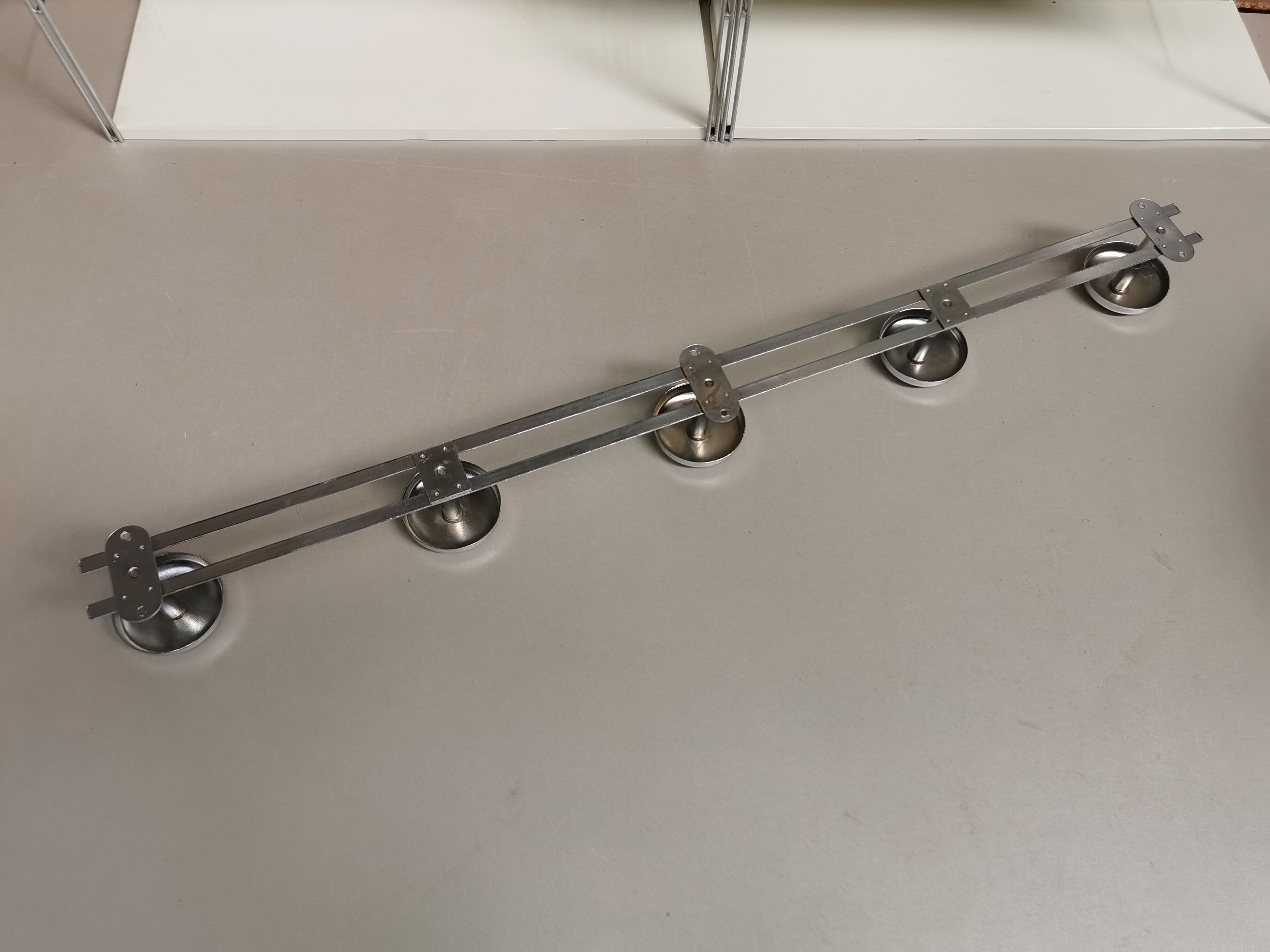 Vintage wall coat rack 70 to 5 Chrome hooks