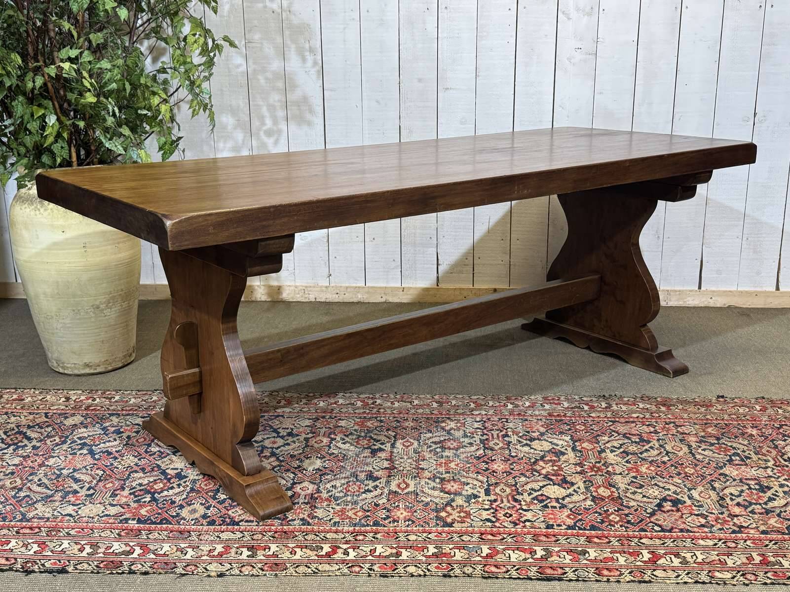 1970s mahogany monastery table - L=2m W=80cm H=75cm