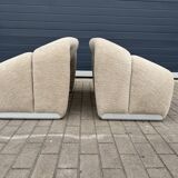 2x Artifort Groovy F598 Pierre Paulin, Pierre Frey: Chenille Igor (Sable)