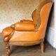 3-seater leather sofa cognac "Ilsat Salotti" Italy circa 1980