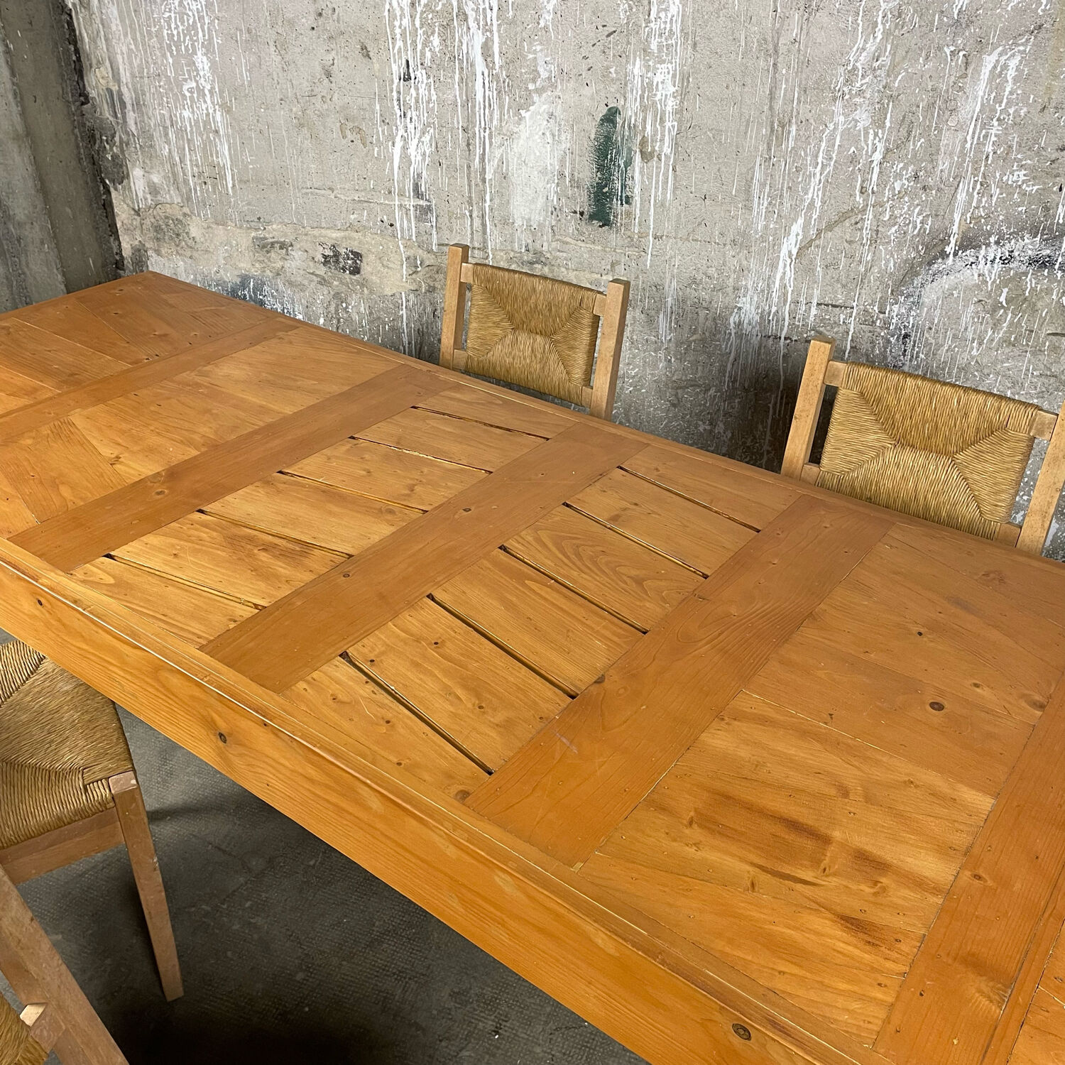 Solid pine farmhouse table 90 years