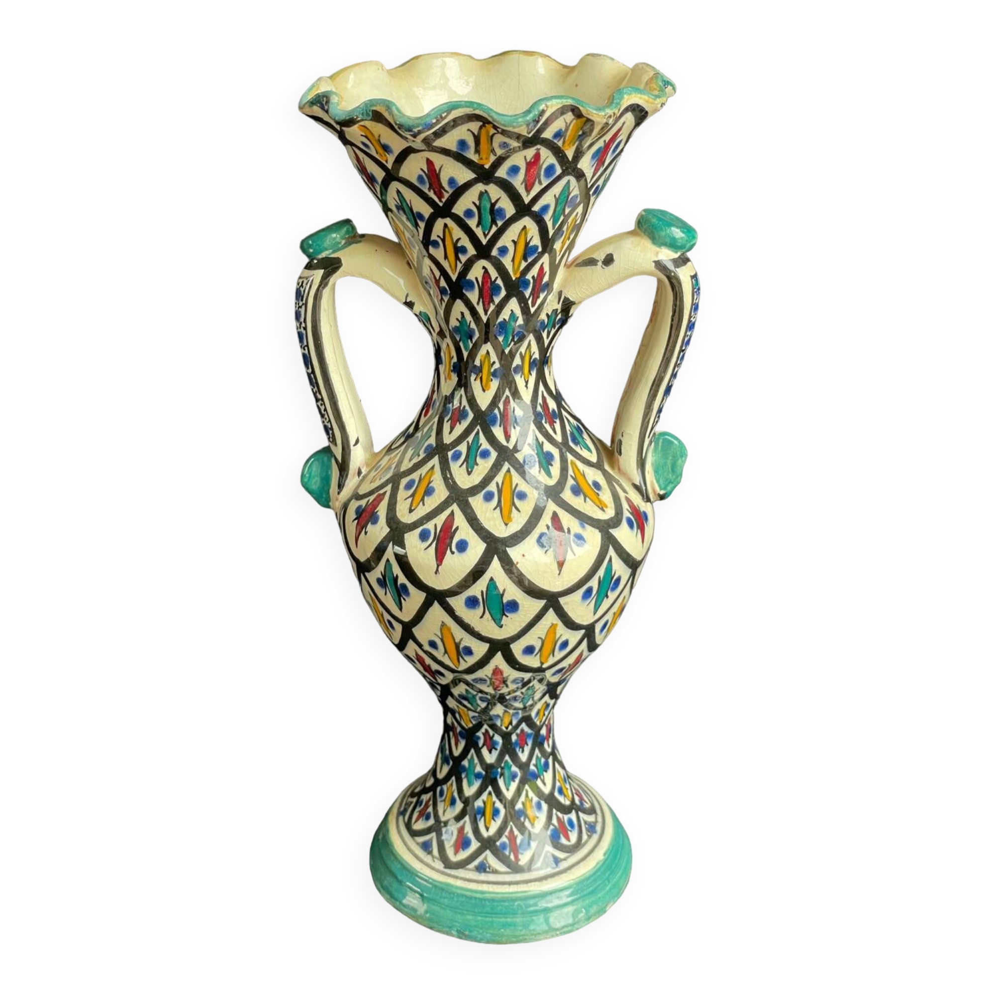 Safi Moroccan vase with 2 handles