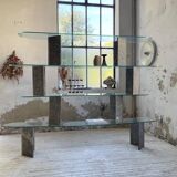 Roche Bobois stone and glass sculpture shelf 1970s