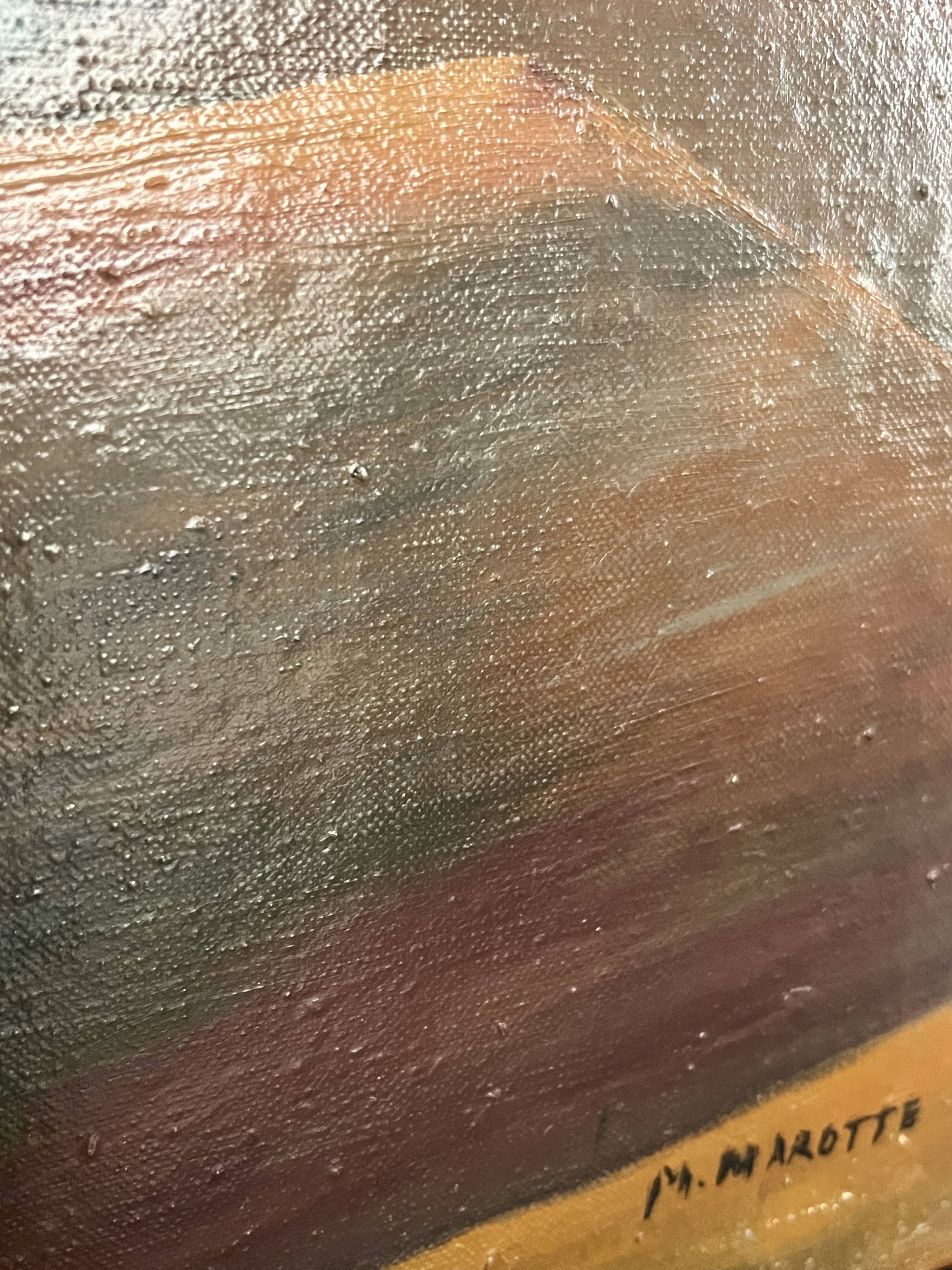 Huile sur toile, bouquet d'automne