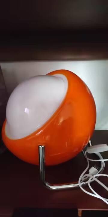 Orange table lamp in Bauhaus style
