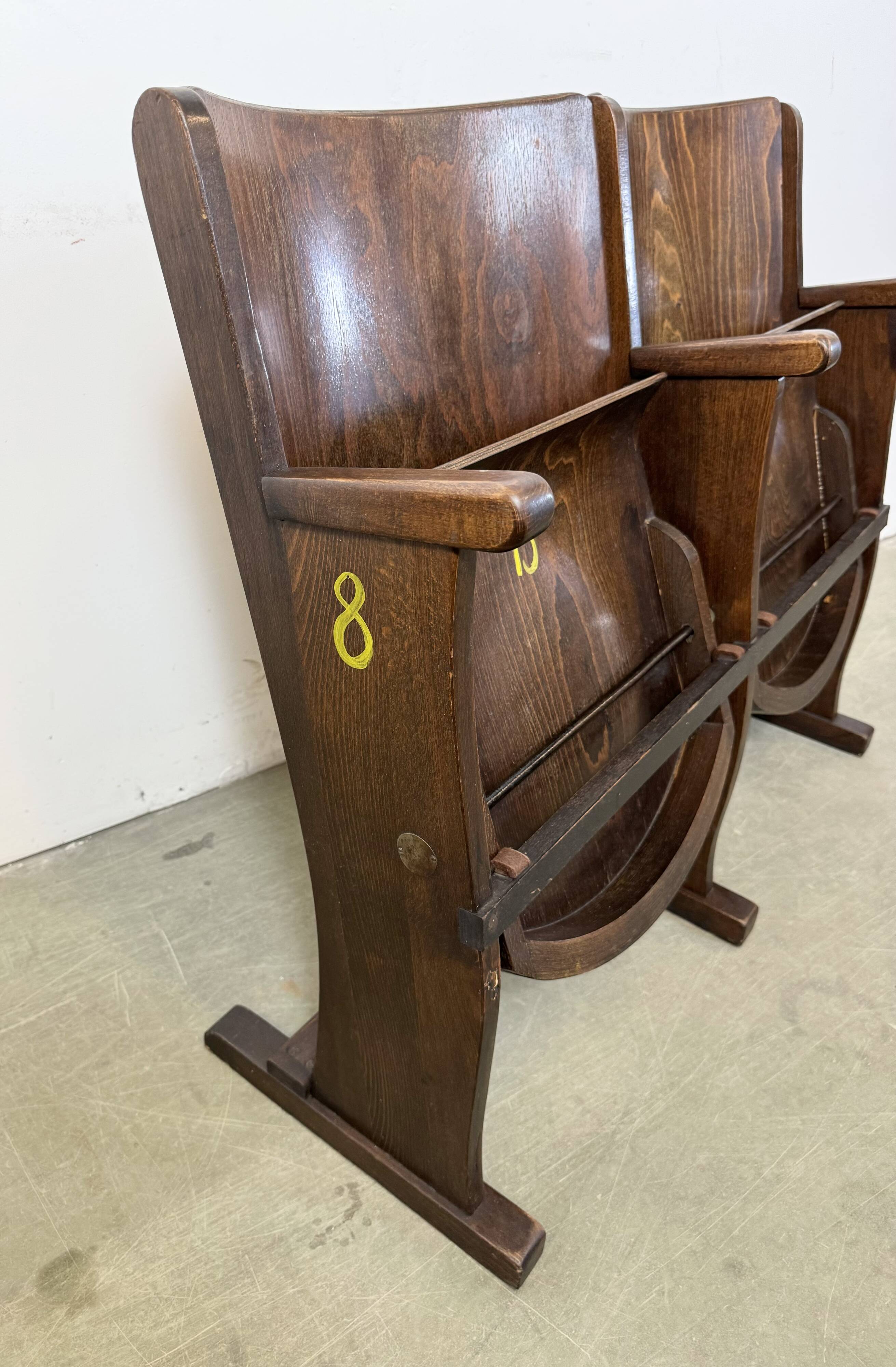 Vintage Two-Seat Cinema Bench from TON, 1960s