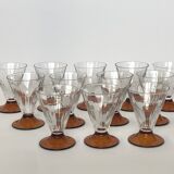 French Deco carafe with set of 12 apéro glasses