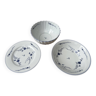 Chantilly porcelain salad bowl, cup and plate set