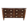 1950s Art Decò walnut burl and brass chest of drawers