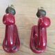 Pair of ceramic sconces grenat 50s