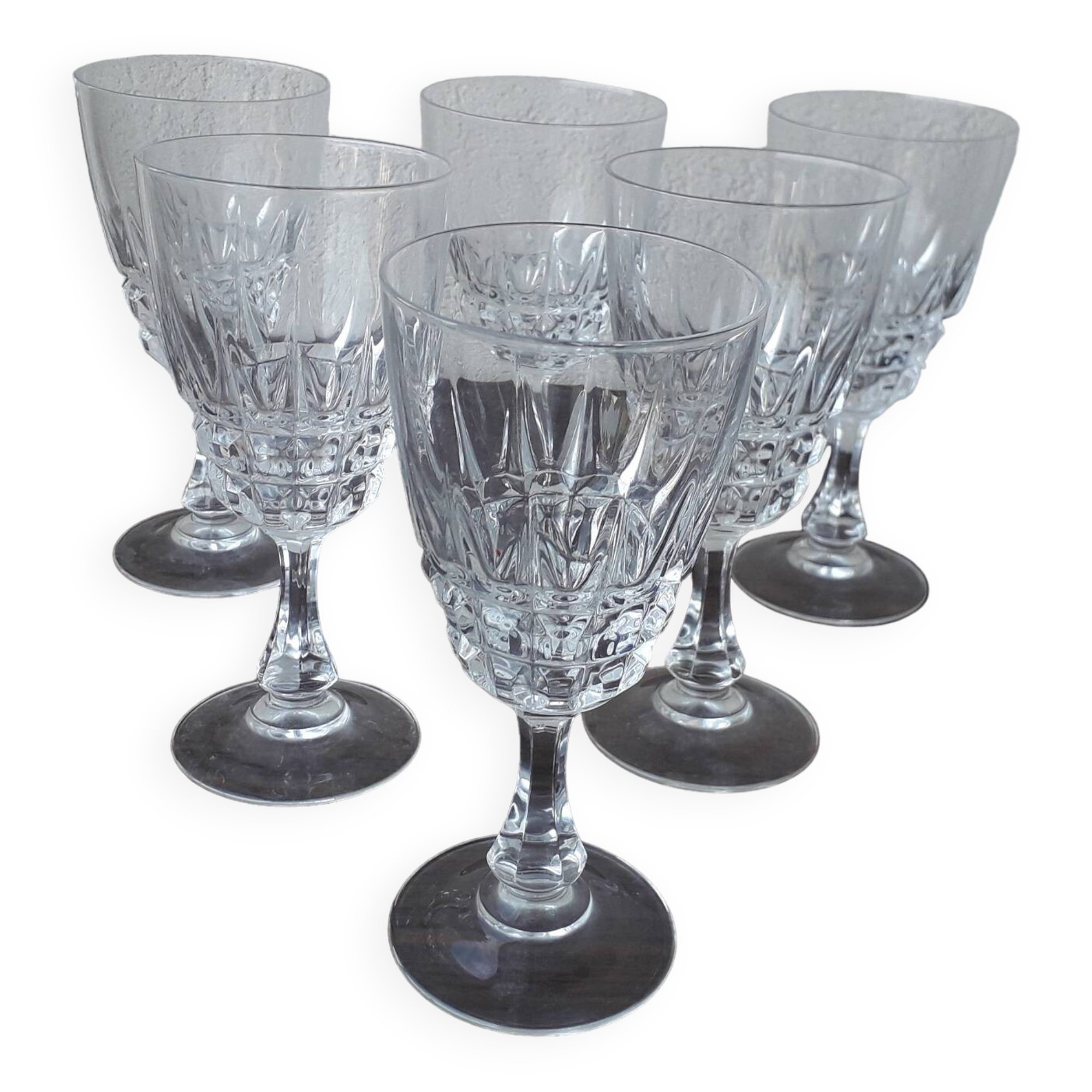 6 stemmed glasses