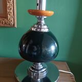 Large vintage 70'S lamp in aluminum and metal