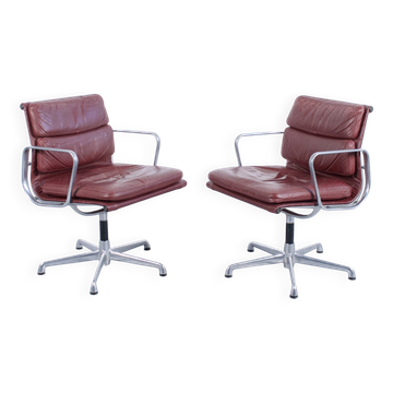 PAIR OF EAMES HERMAN MILLER ICF SOFT PAD EA 208 ARMCHAIRS 1970s