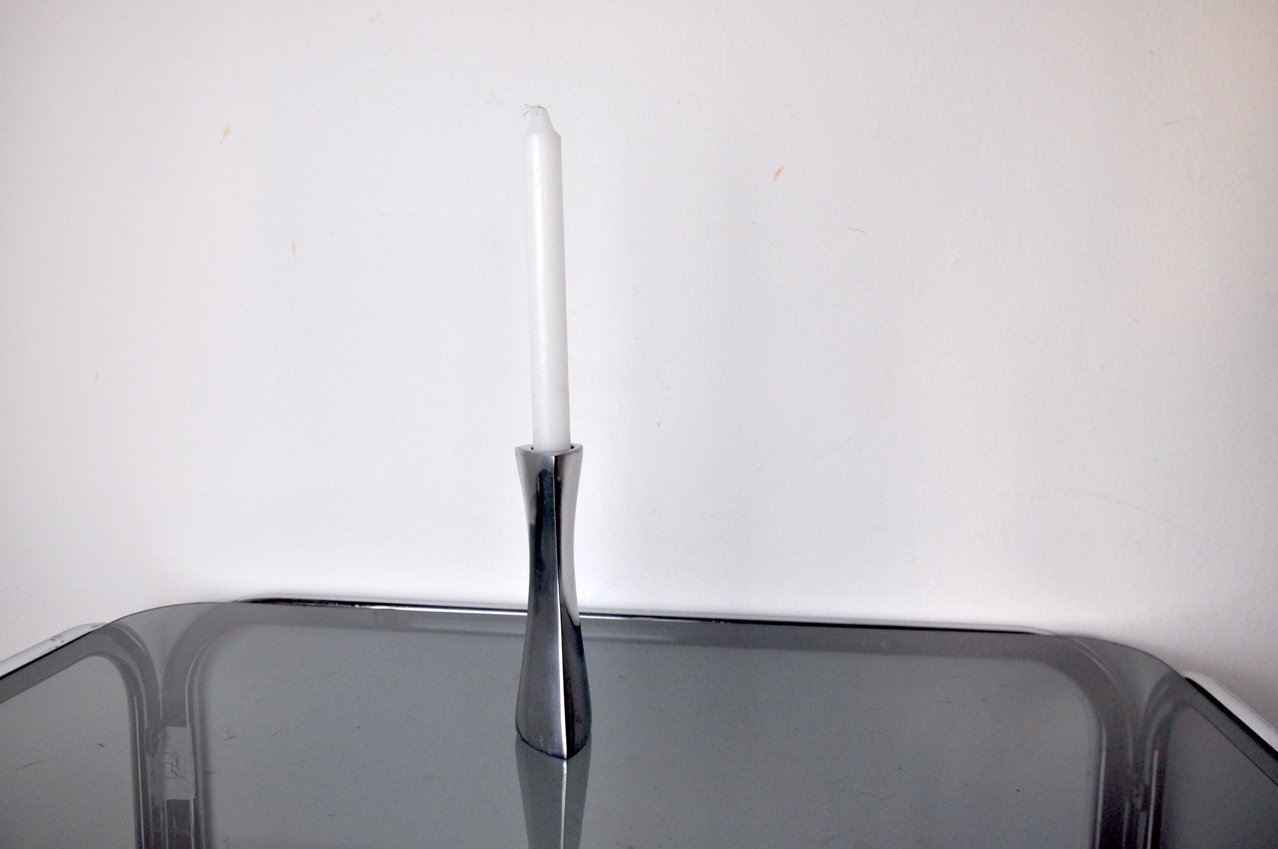 Brutalist candlesticks, solid aluminum by art3, Spain, 1970