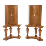 Paire de consoles d’encoignure chêne bronze attr. André Arbus 1940