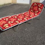 Folding sunbed lounger vintage flower camp bed