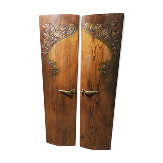 Set of 2 art deco cabinet doors