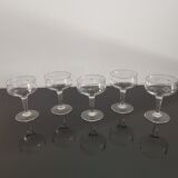 Vintage engraved glass champagne glasses