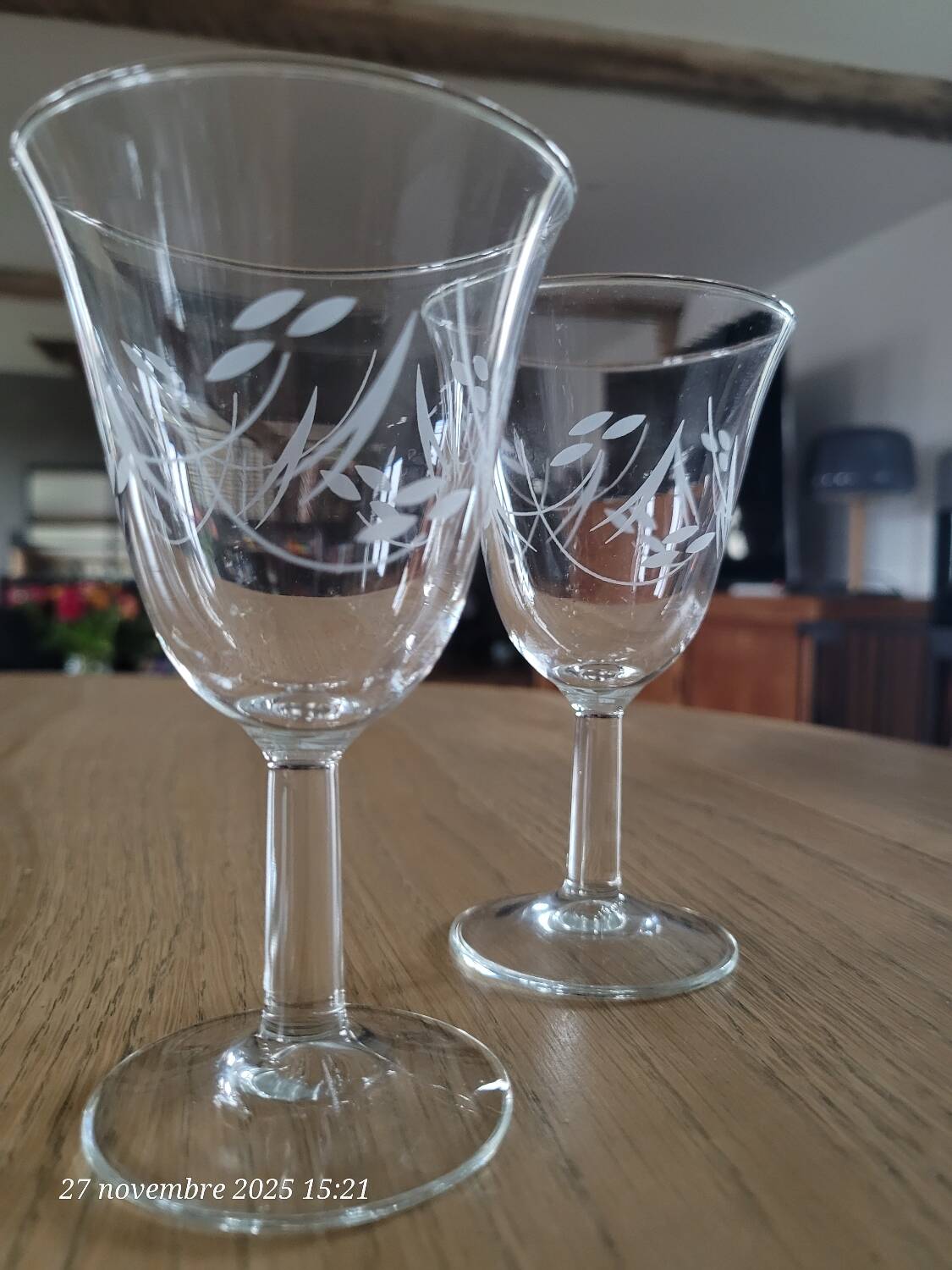 6 verres à vin vintage
