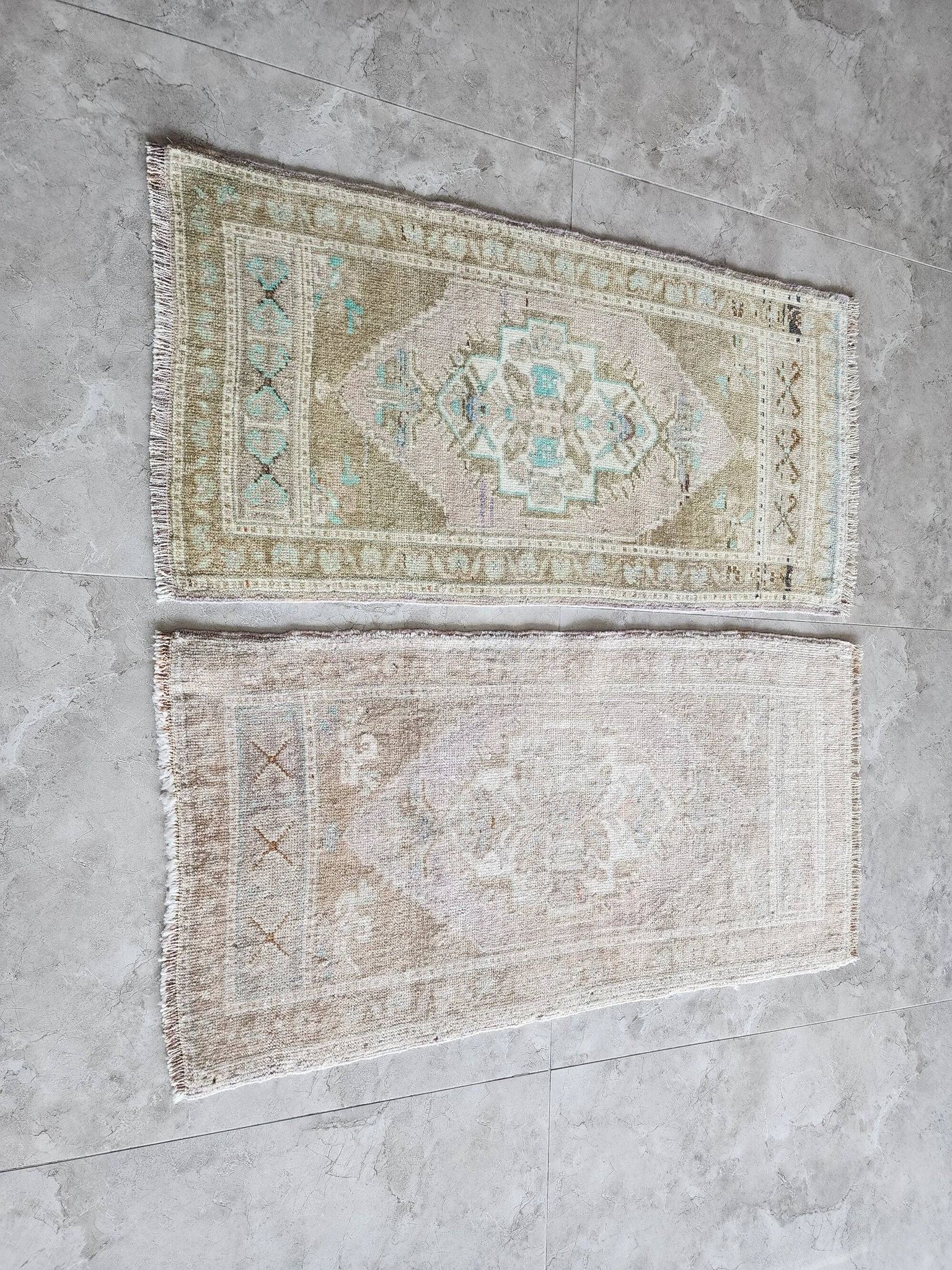Lot de 2 tapis turcs vintage faits main