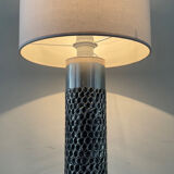 Lamp by Willy Luyckx in polished and textured aluminum 60s 70s
