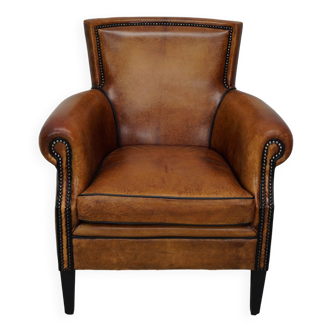 Vintage Dutch Cognac Colored Leather Club Chair