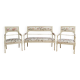 Louis XVI style lounge with benches and armchairs – 2nd part of the 20th century