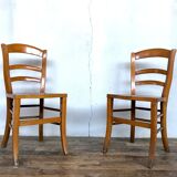 Pair of wooden chair bistro bistro vintage retro bohemian beech light