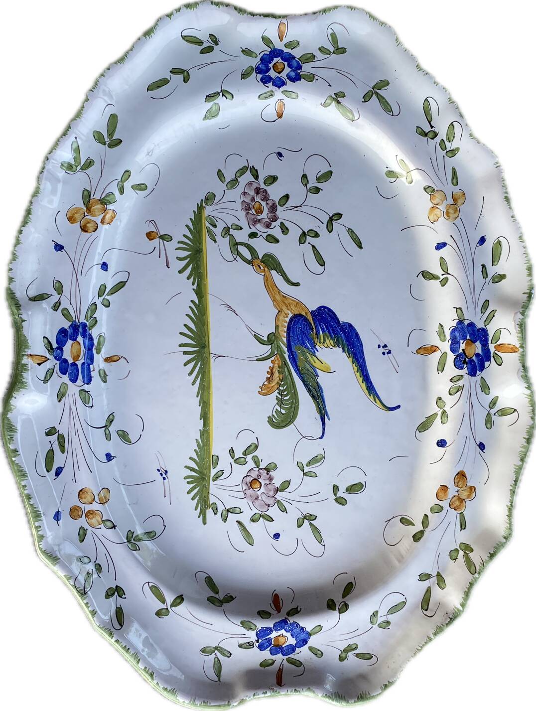 Large decorative earthenware dish