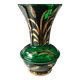 Glassware vase from Monaco/Monte Carlo, stamped with the Crown emblem. In emerald green blown glass, gold ears of wheat patterns. Size 25 x 15 cm